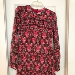 Ruffled Flower Long Sleeve Dress